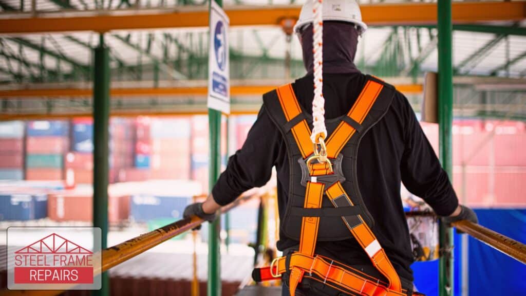 Discover essential fall protection systems, proper use of working platforms, and the importance of PPE to prevent accidents in steel frame construction.